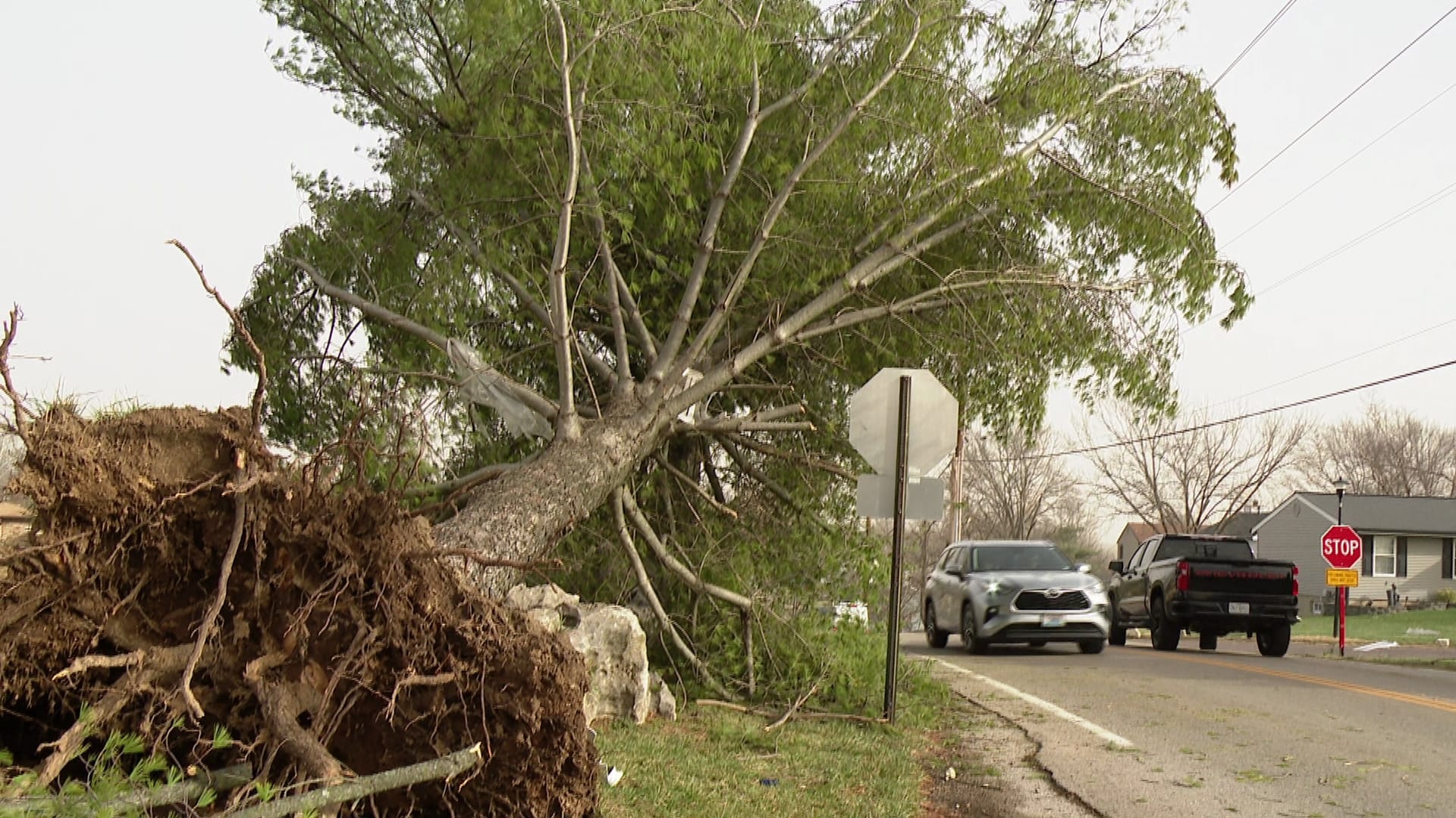 Close up View of Tornado Damage in St. Louis
